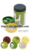 Multi-functional vegetable slicer, three-in-one vegetable shreds, rotating cup, cold dish shreds, vegetable slicer, cucumber and zucchini shred and cut details Picture